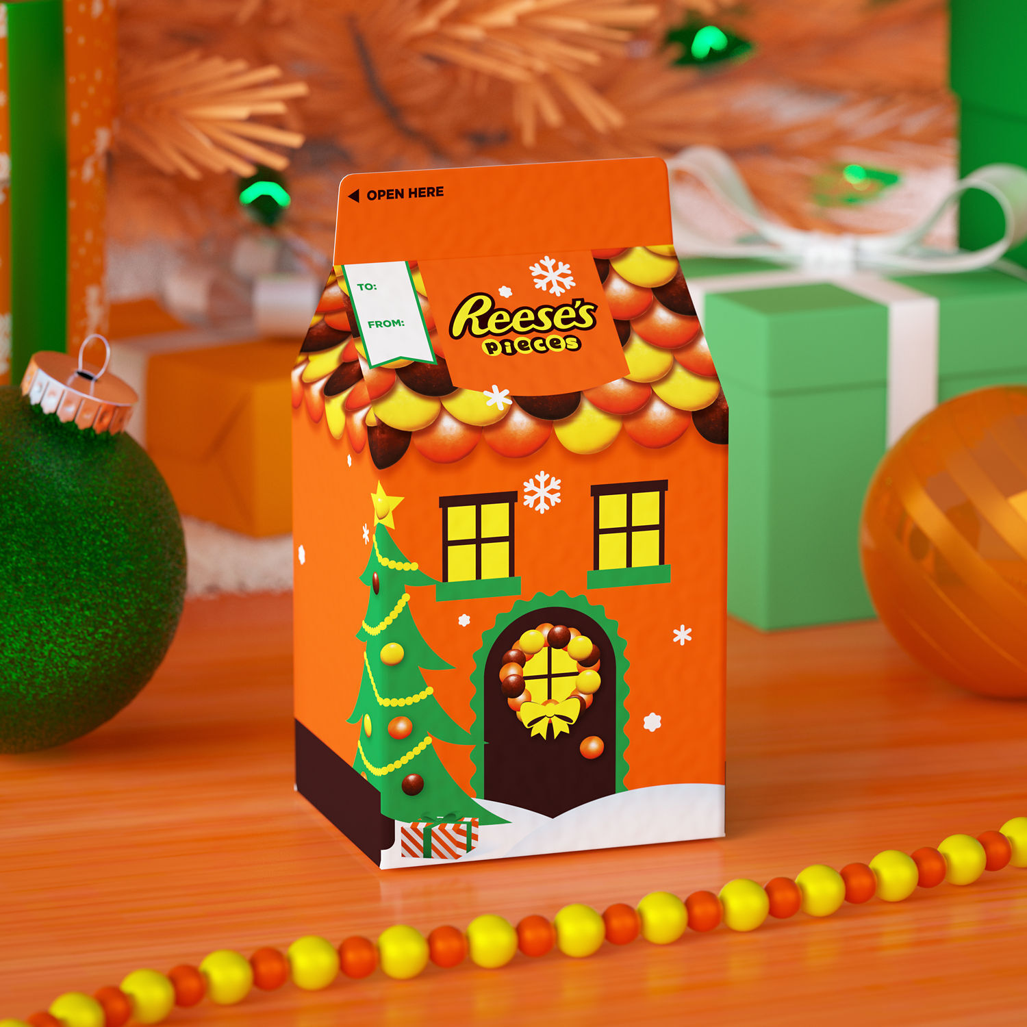 REESE'S PIECES Christmas Candy Carton, 3 oz $2.99