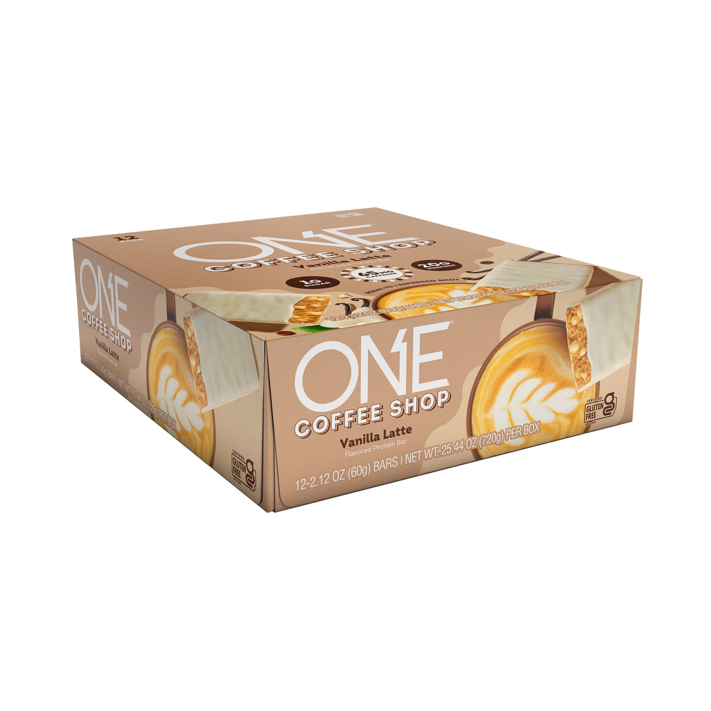 ONE Coffee Shop Vanilla Latte Flavored Caffeinated Protein Bars, 2.12 oz (12 Count) $24.99