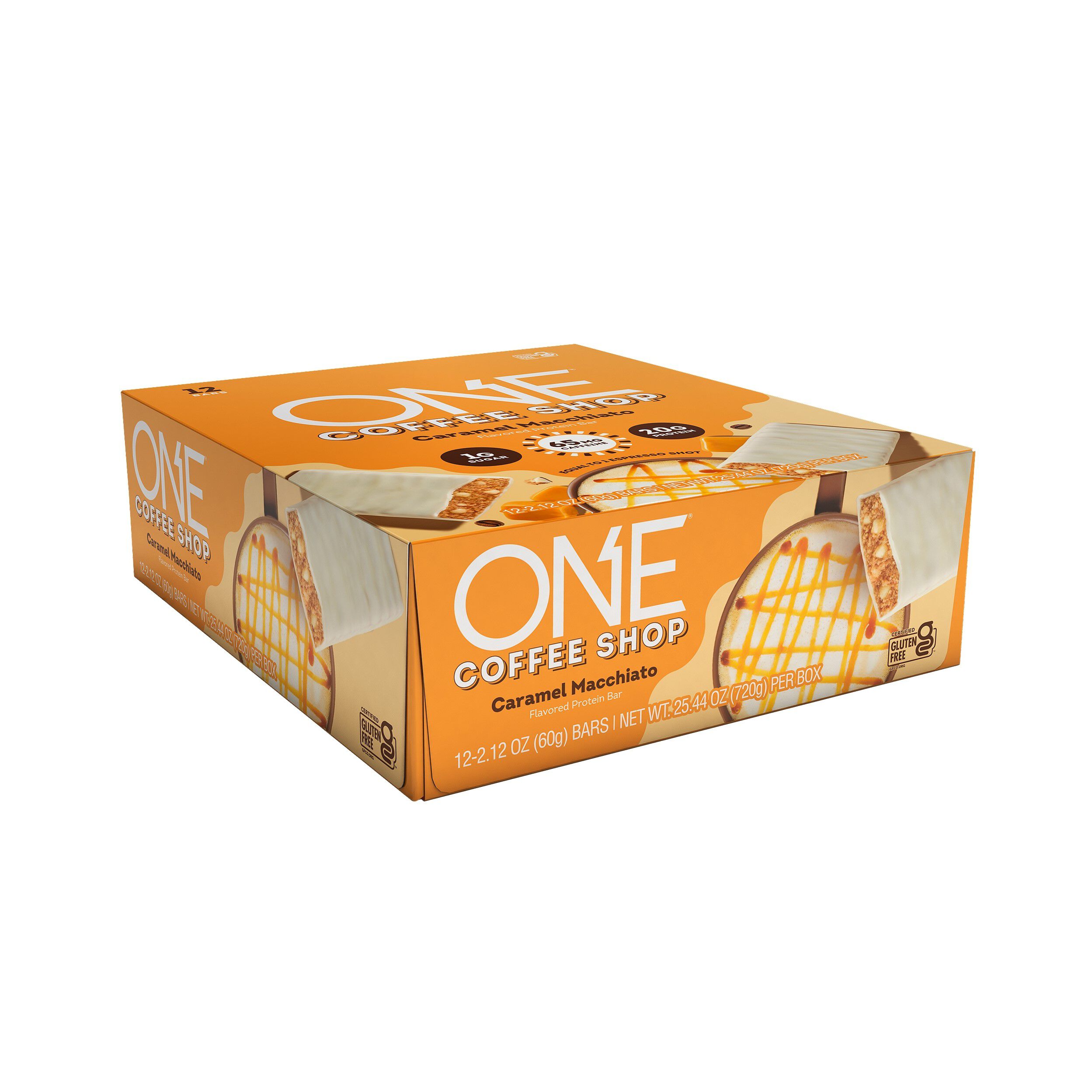 ONE Coffee Shop Caramel Macchiato Flavored Caffeinated Protein Bars, 2.12 oz (12 Count) $24.99