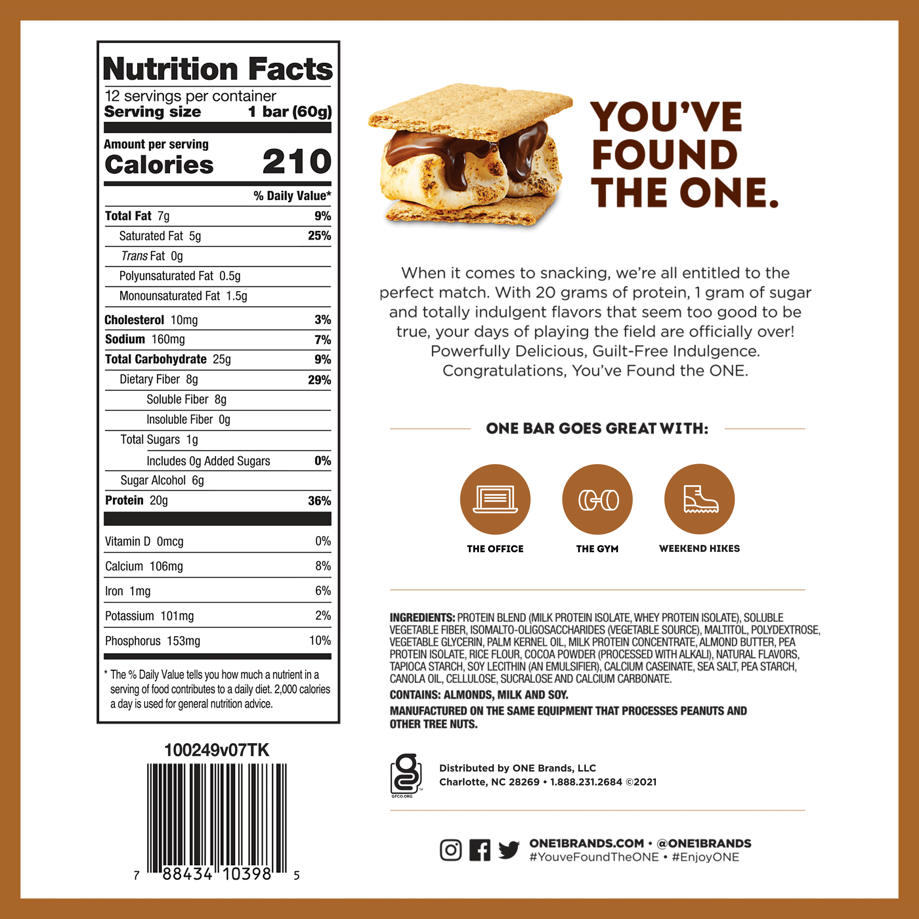 ONE S'mores Flavored Protein Bars, 2.12 oz (12 Count) $24.99