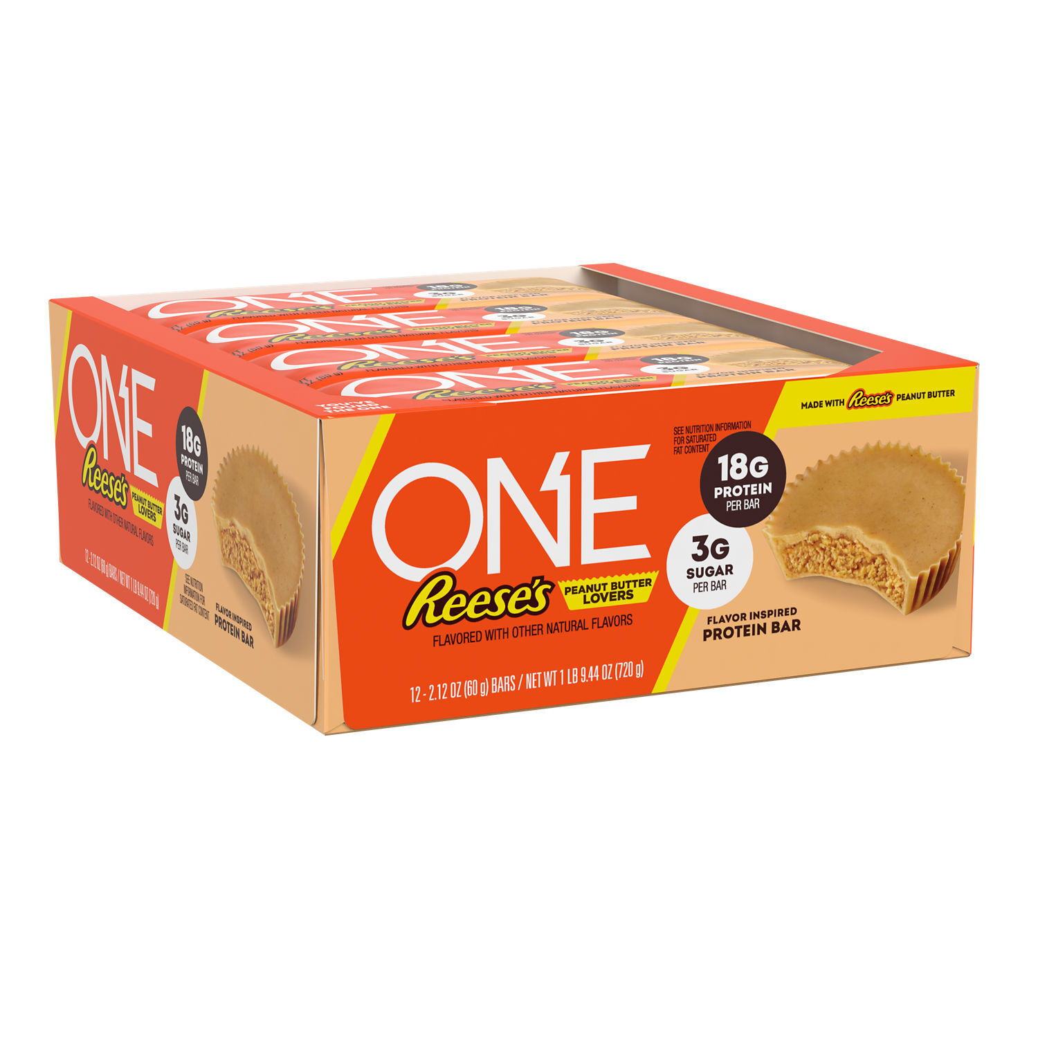 ONE REESE'S Peanut Butter Lovers Flavored Protein Bars, 2.12 oz (12 Count) $24.99