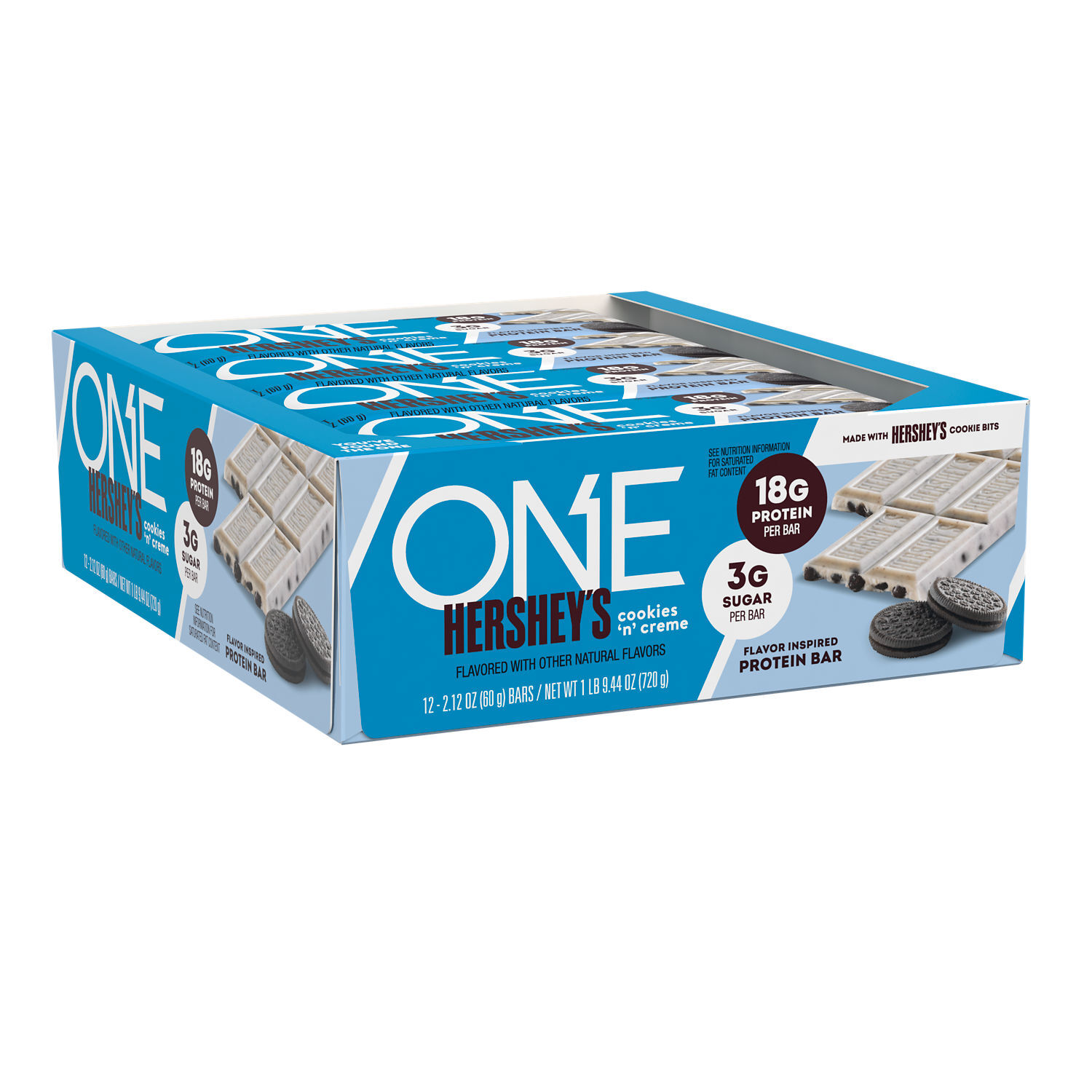 ONE HERSHEY'S Cookies 'n' Creme Flavored Protein Bars, 2.12 oz (12 Count) $24.99