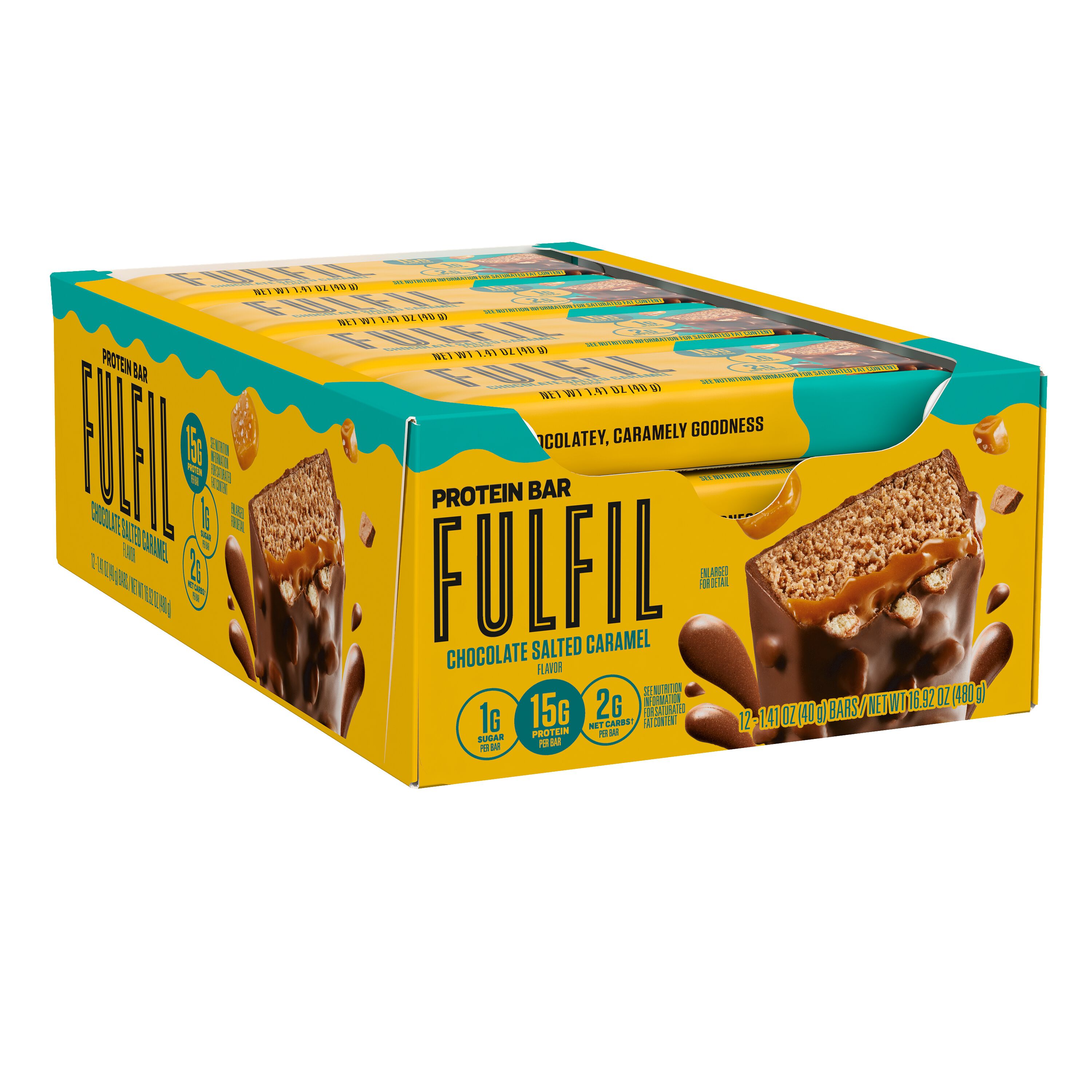 FULFIL Chocolate Salted Caramel Flavored Protein Bars, 1.41 oz (12 Count) $24.99