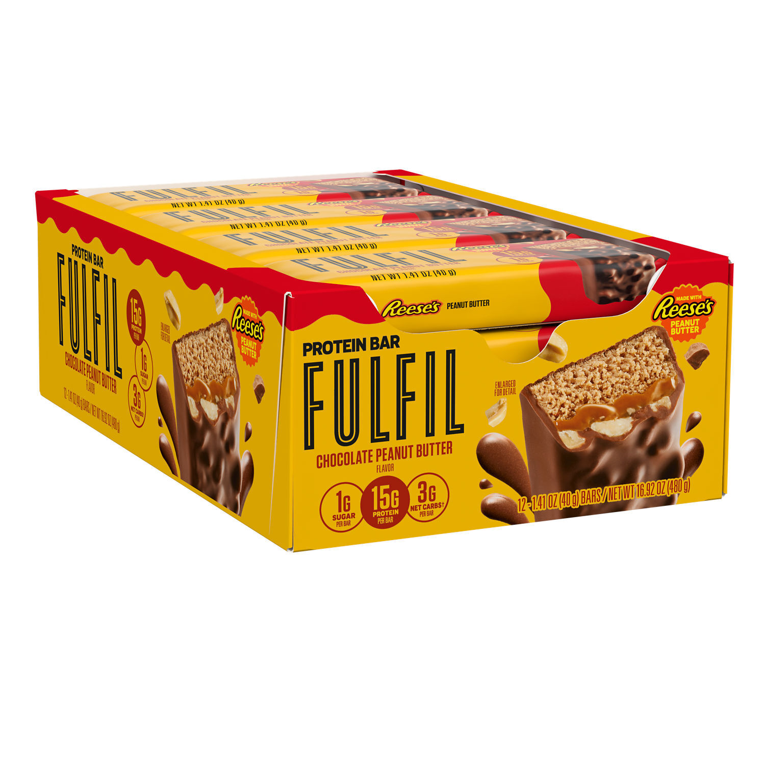 FULFIL REESE'S Chocolate Peanut Butter Flavored Protein Bar, 1.41 oz (12 Count) $24.99