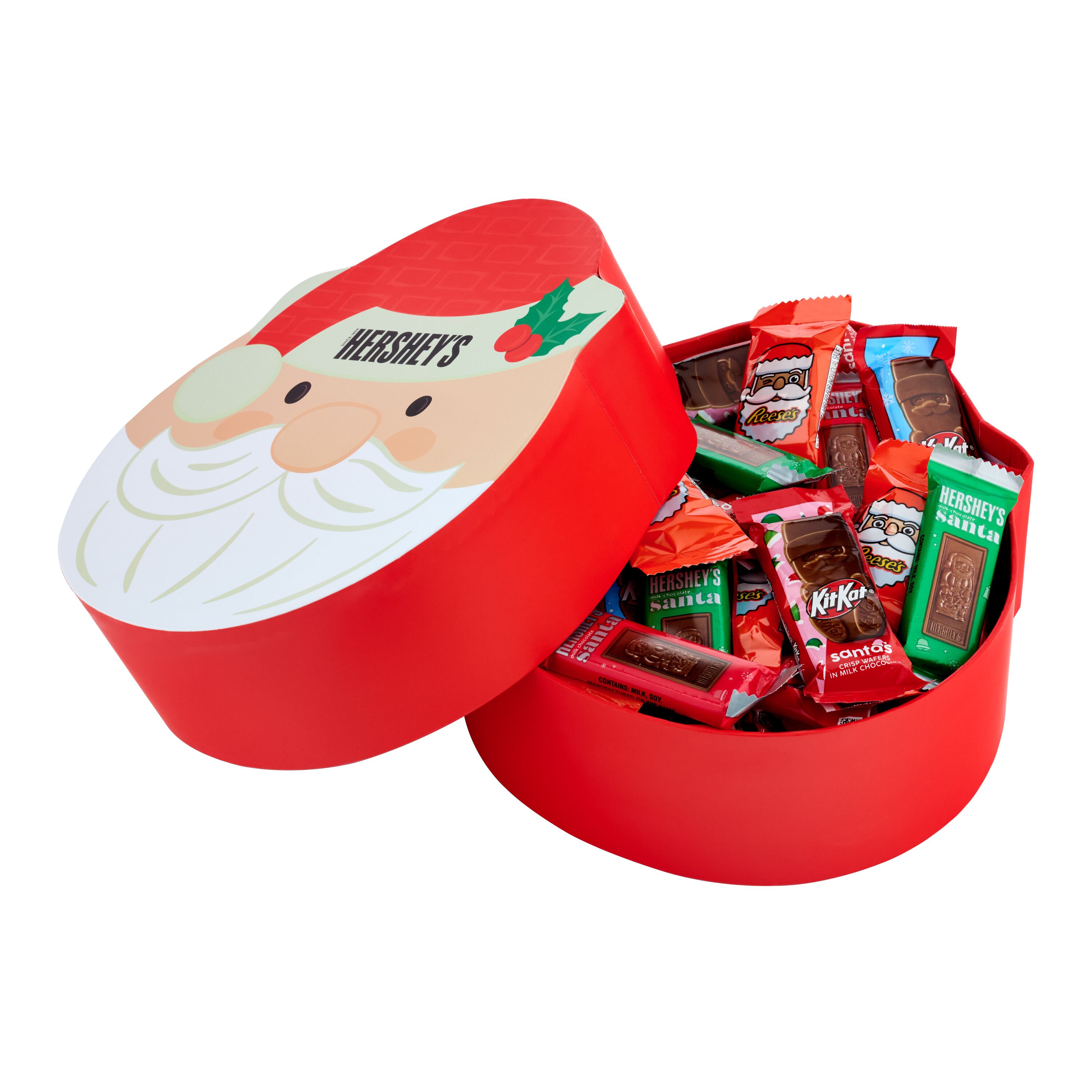 HERSHEY'S Assorted Snack Size Santas Filled Santa Shaped Holiday Gift Box, 1 lb $29.99