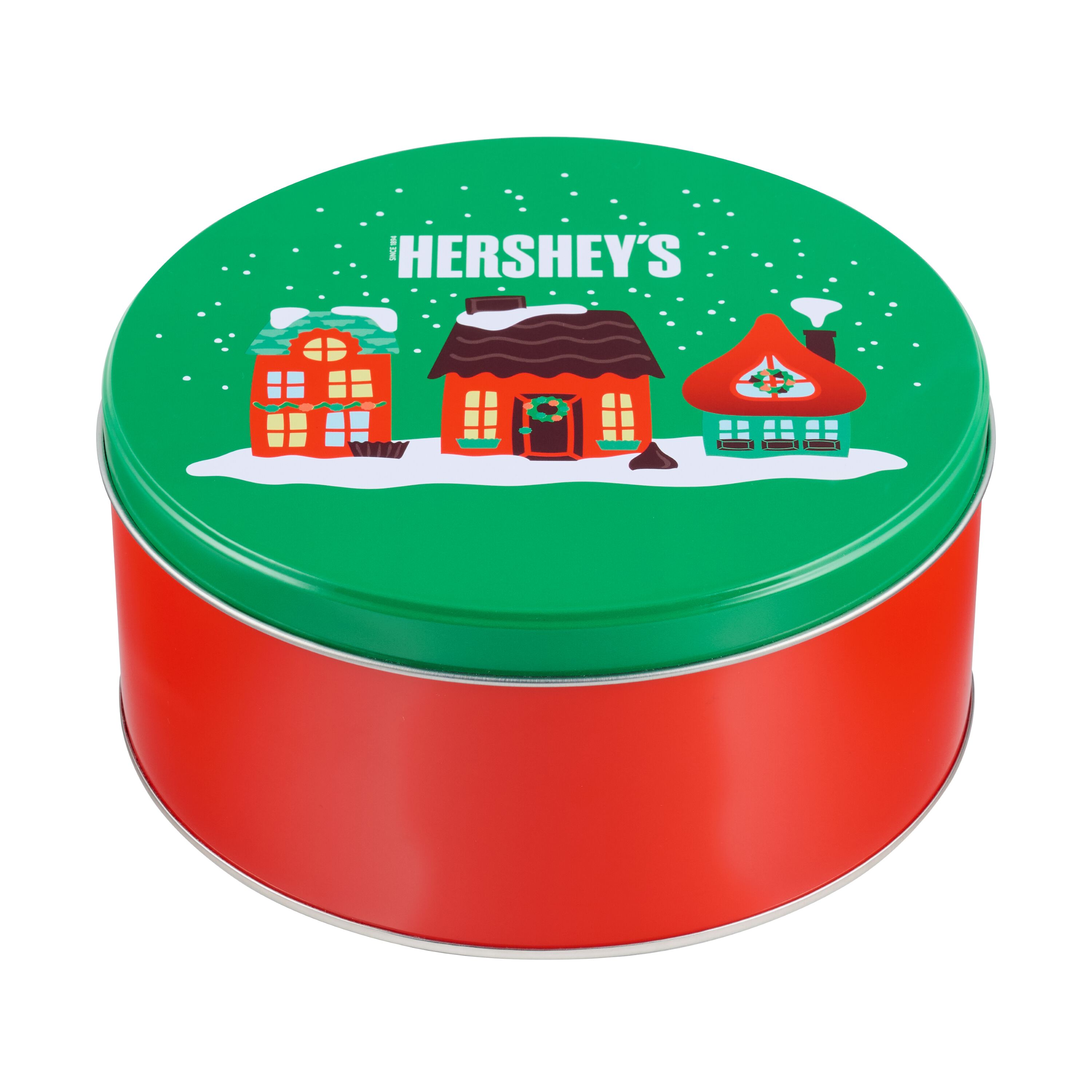 HERSHEY'S Assorted Snack Size Red and Green Holiday Gift Tin, 24 oz $24.99