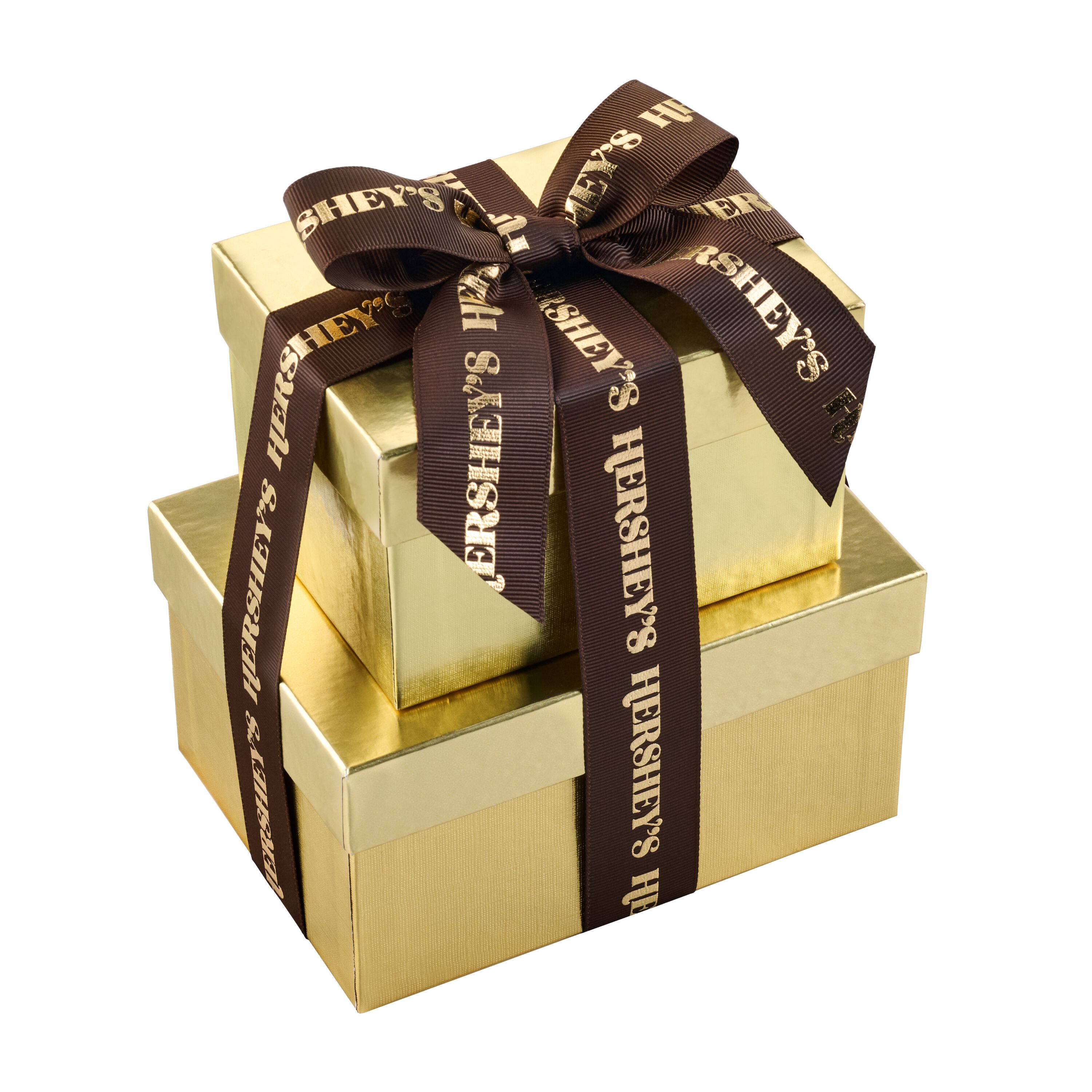 HERSHEY'S Caramels and Milk Chocolate Toffee Truffles Gold Gift Tower $39.99