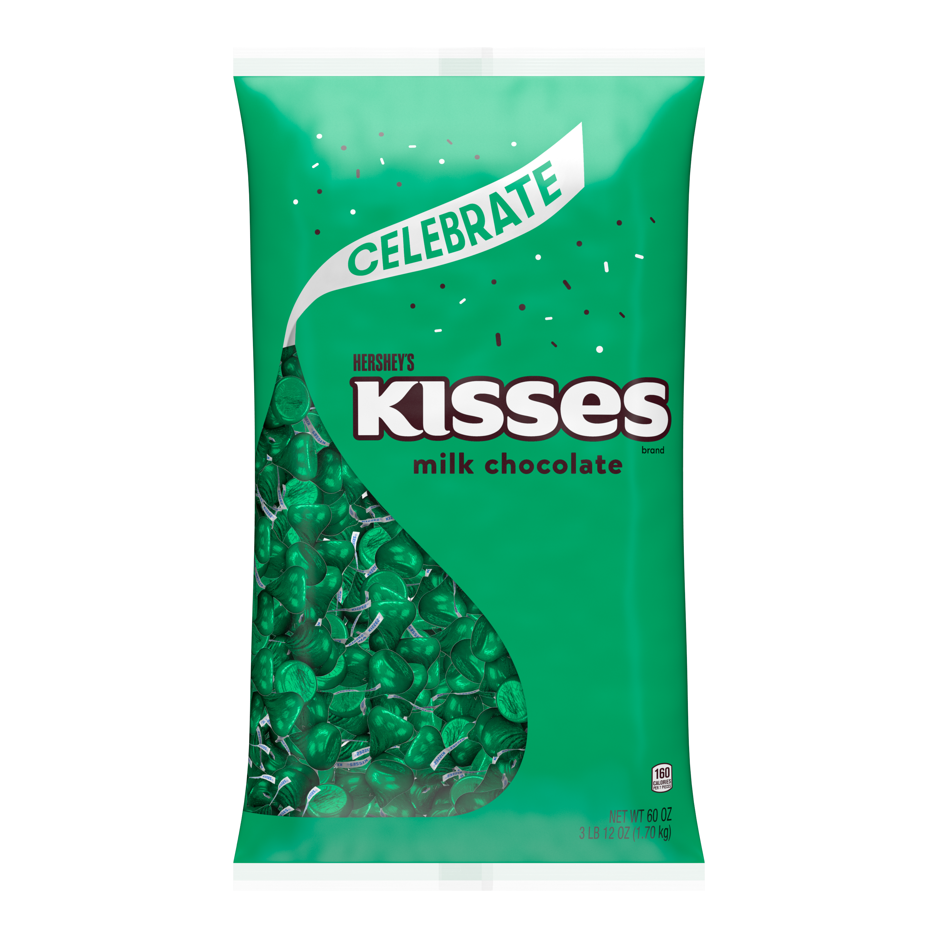 HERSHEY'S KISSES Dark Green Foils Milk Chocolate Candy Bulk Bag, 60 oz $36.99