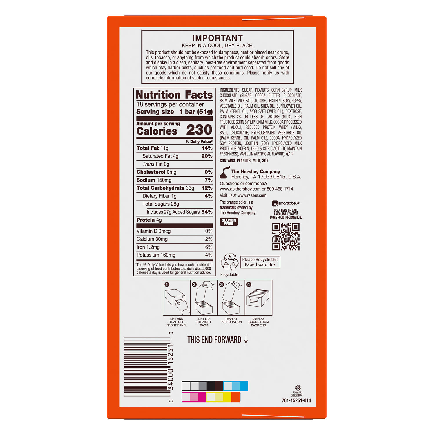 REESE'S FAST BREAK Peanut Butter Nougat Candy Bars, 1.8 oz (18 Count) $20.99