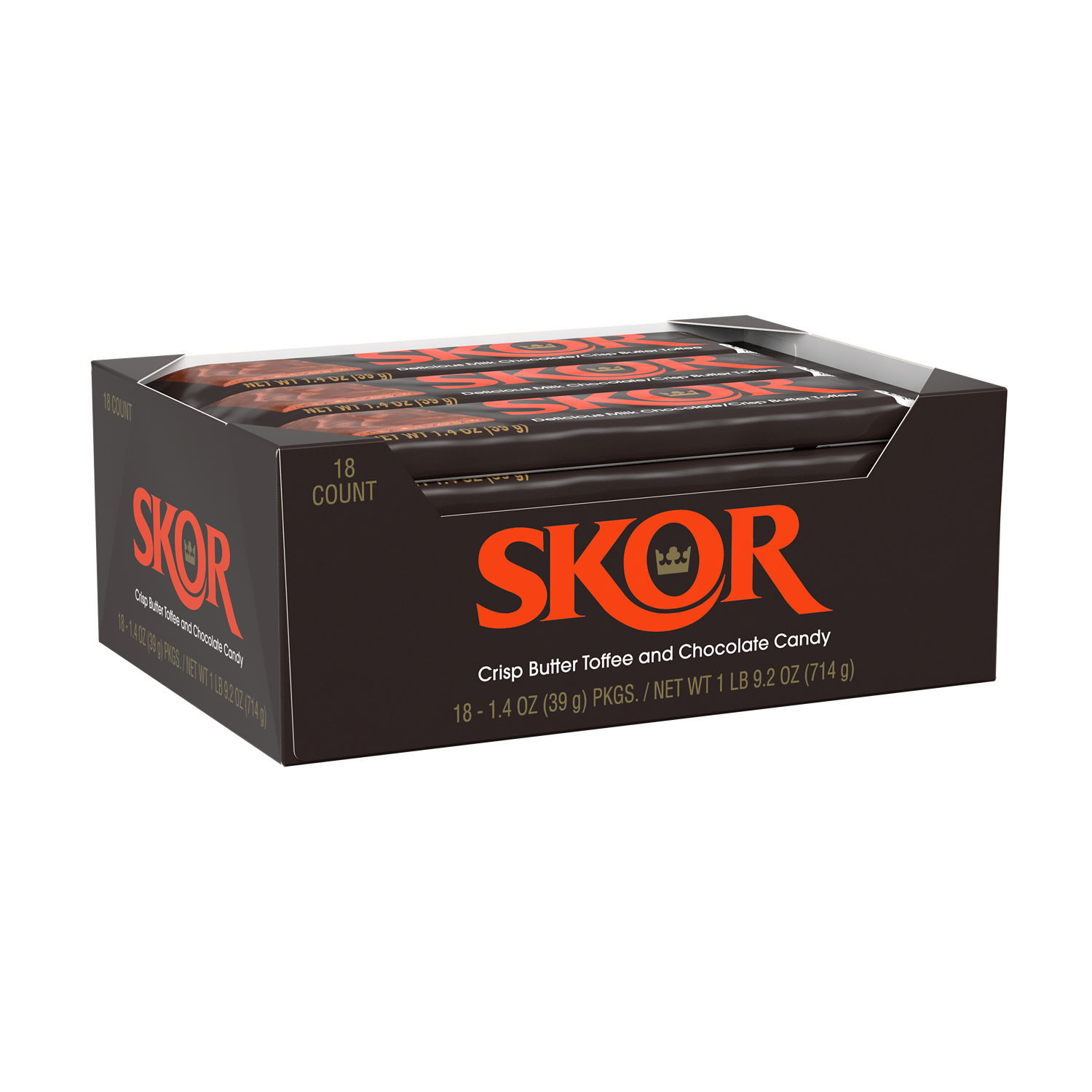SKOR Crisp Butter Toffee and Chocolate Candy Bars, 1.4 oz (18 Count) $20.99