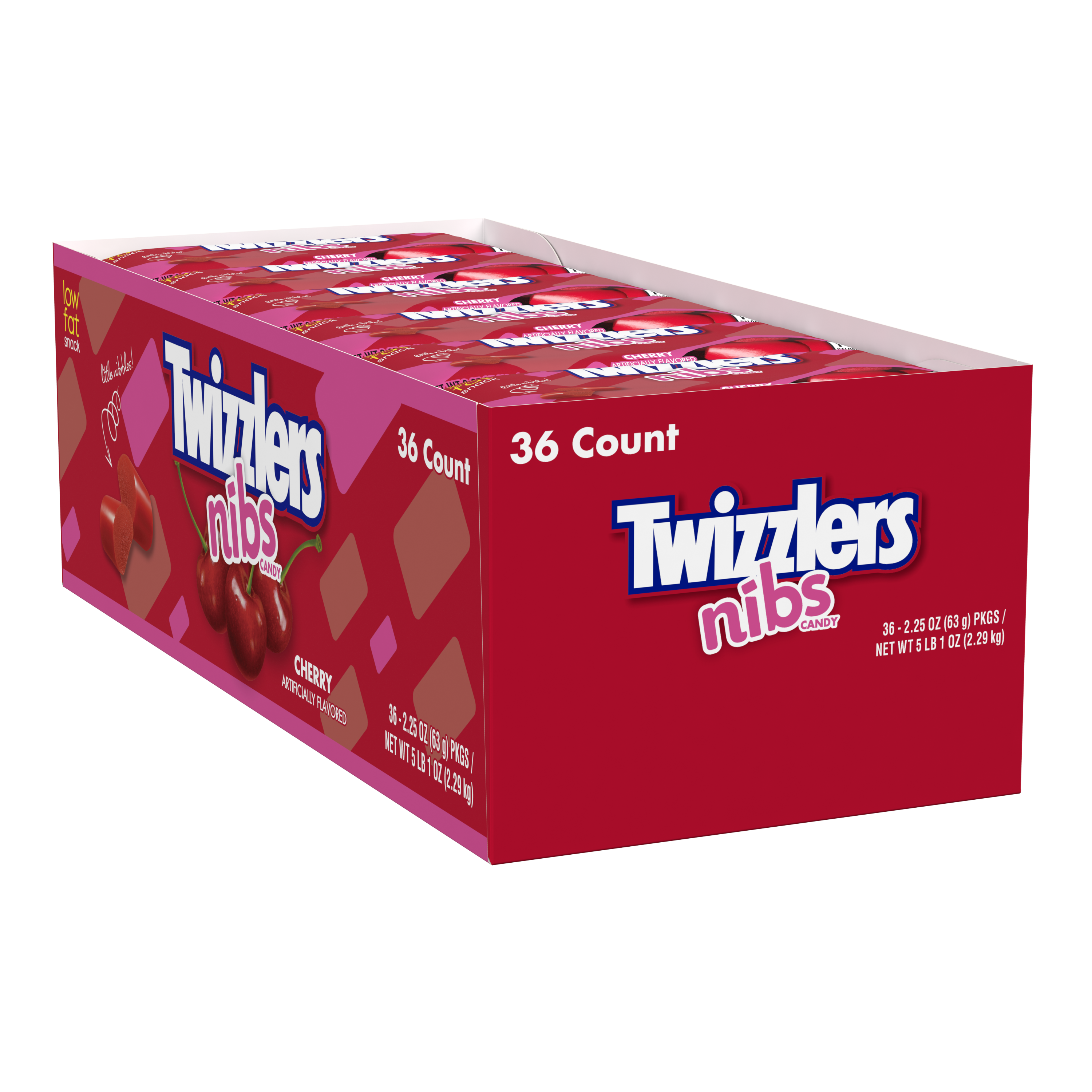 TWIZZLERS NIBS Cherry Flavored Licorice Style Candy Bags, 2.25 oz (36 Count) $41.99
