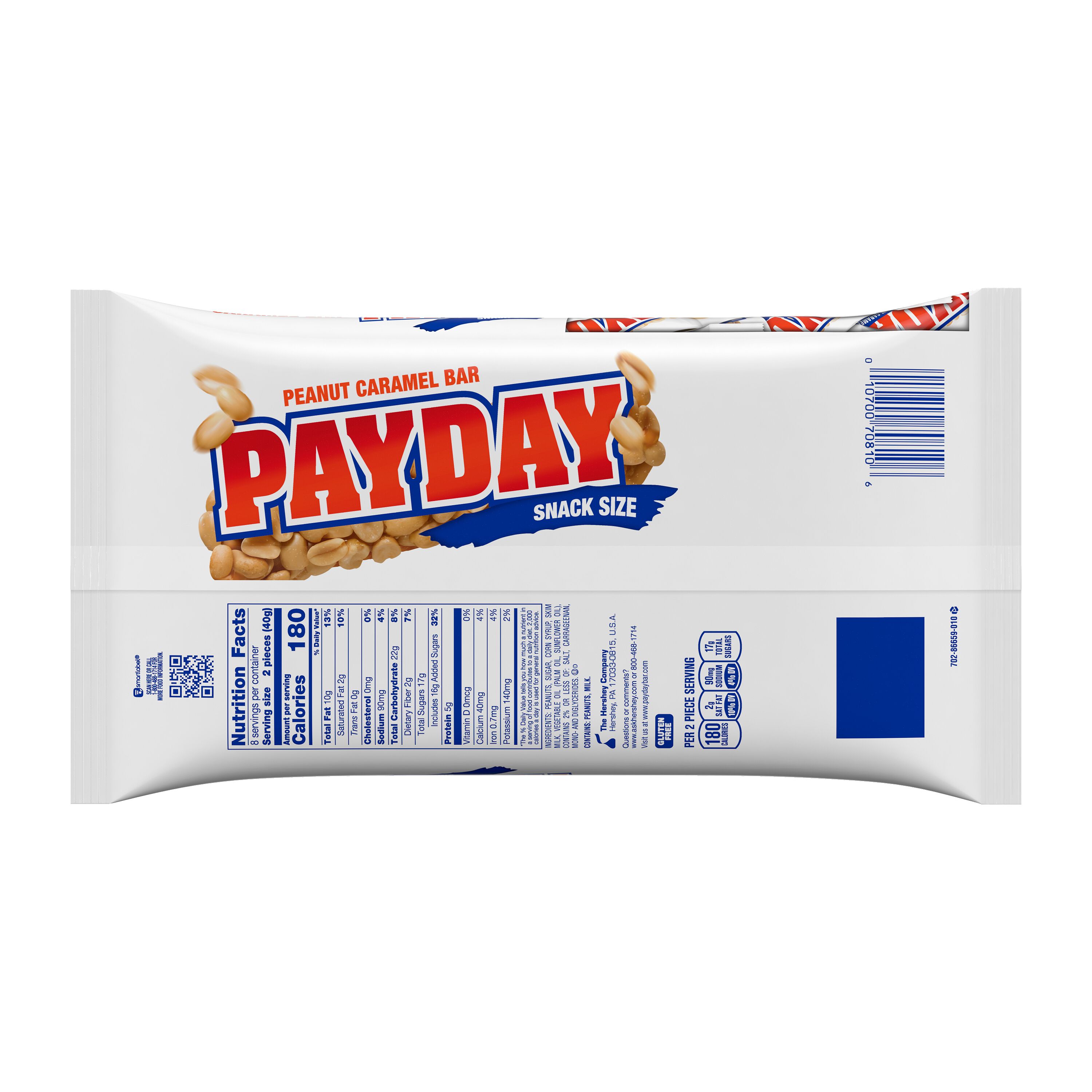 PAYDAY Peanut Caramel Snack Size, Candy Bars Bag, 11.6 oz $5.99