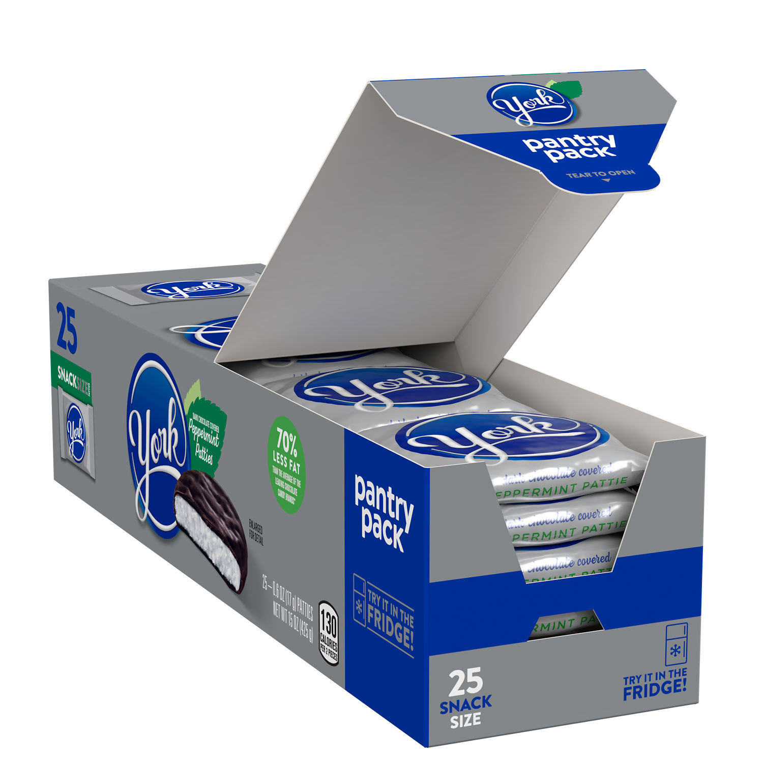 YORK Peppermint Patties Snack Size Pantry Pack 25ct Candy Box $7.49