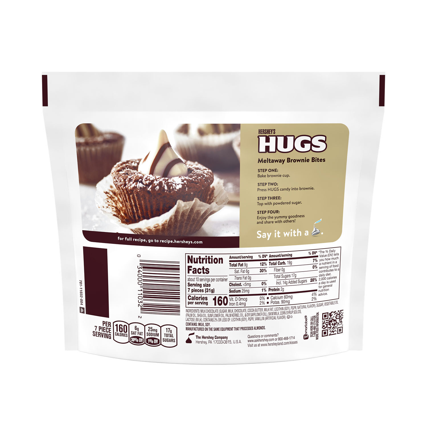 HERSHEY'S KISSES HUGS Milk Chocolate White Creme Swirl 10.6oz Candy Bag $5.99