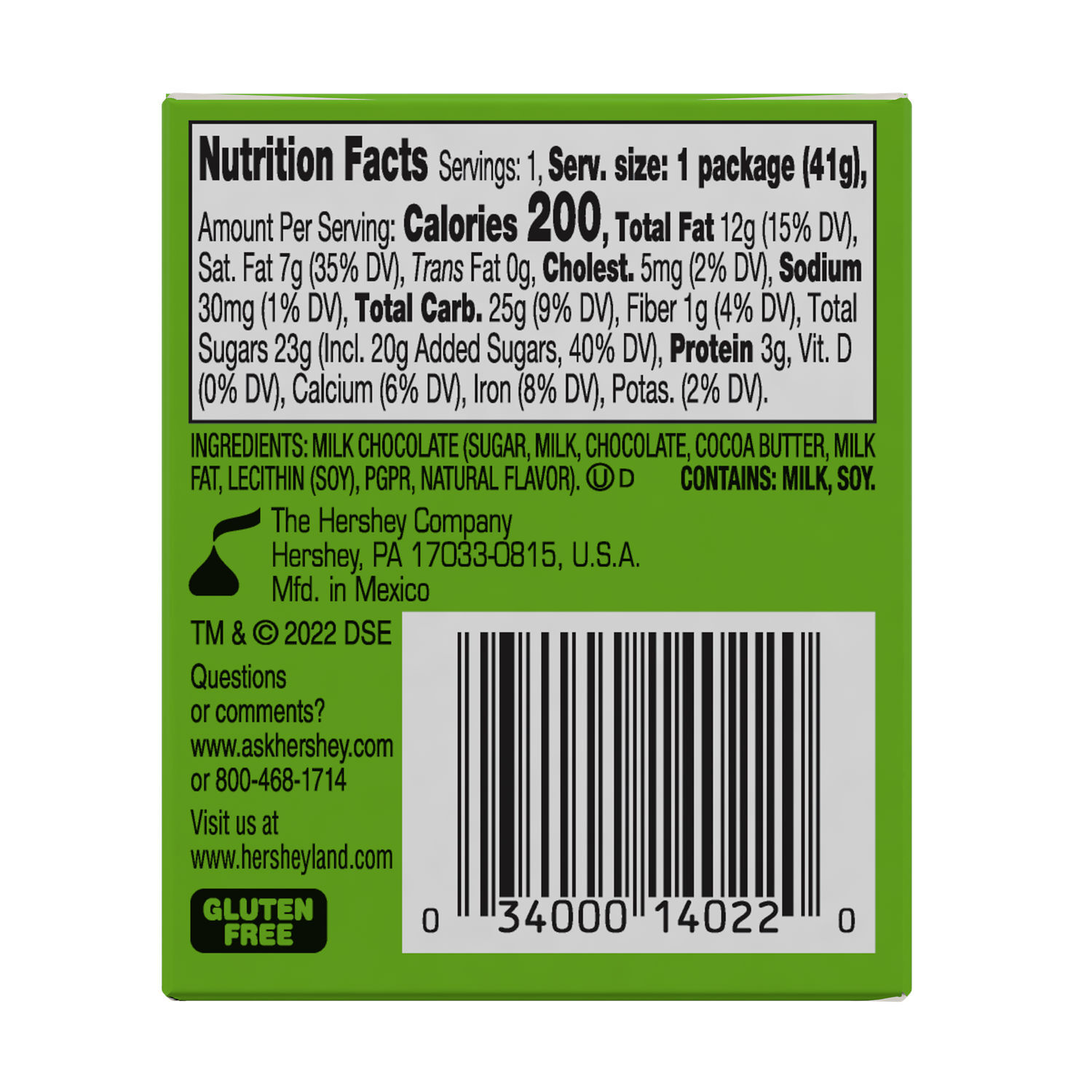 HERSHEY'S KISSES Grinch Solid Milk Chocolate, Christmas Candy Gift Box, 1.45 oz $2.99