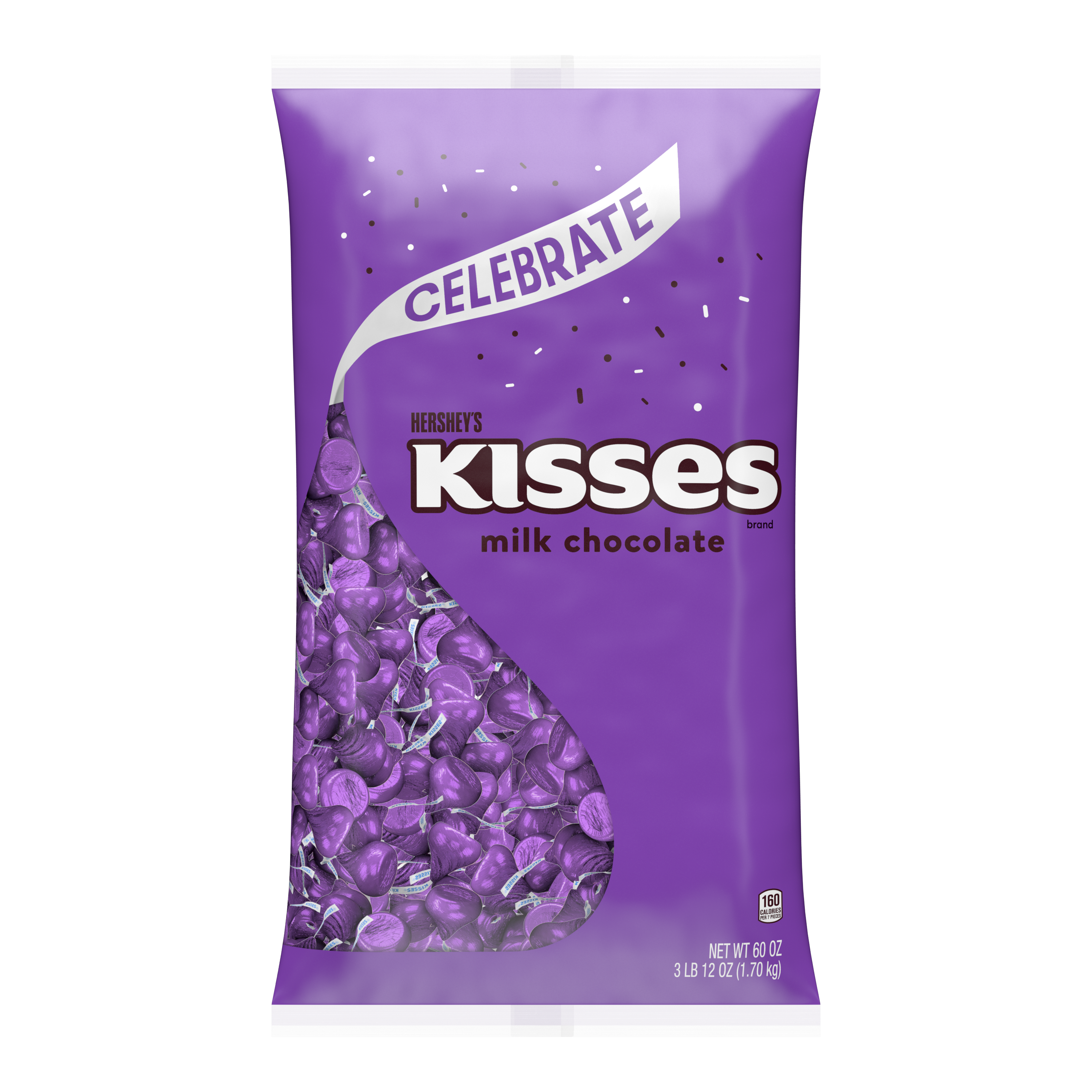 HERSHEY'S KISSES Purple Foils Milk Chocolate Candy Bulk Bag, 60 oz $36.99