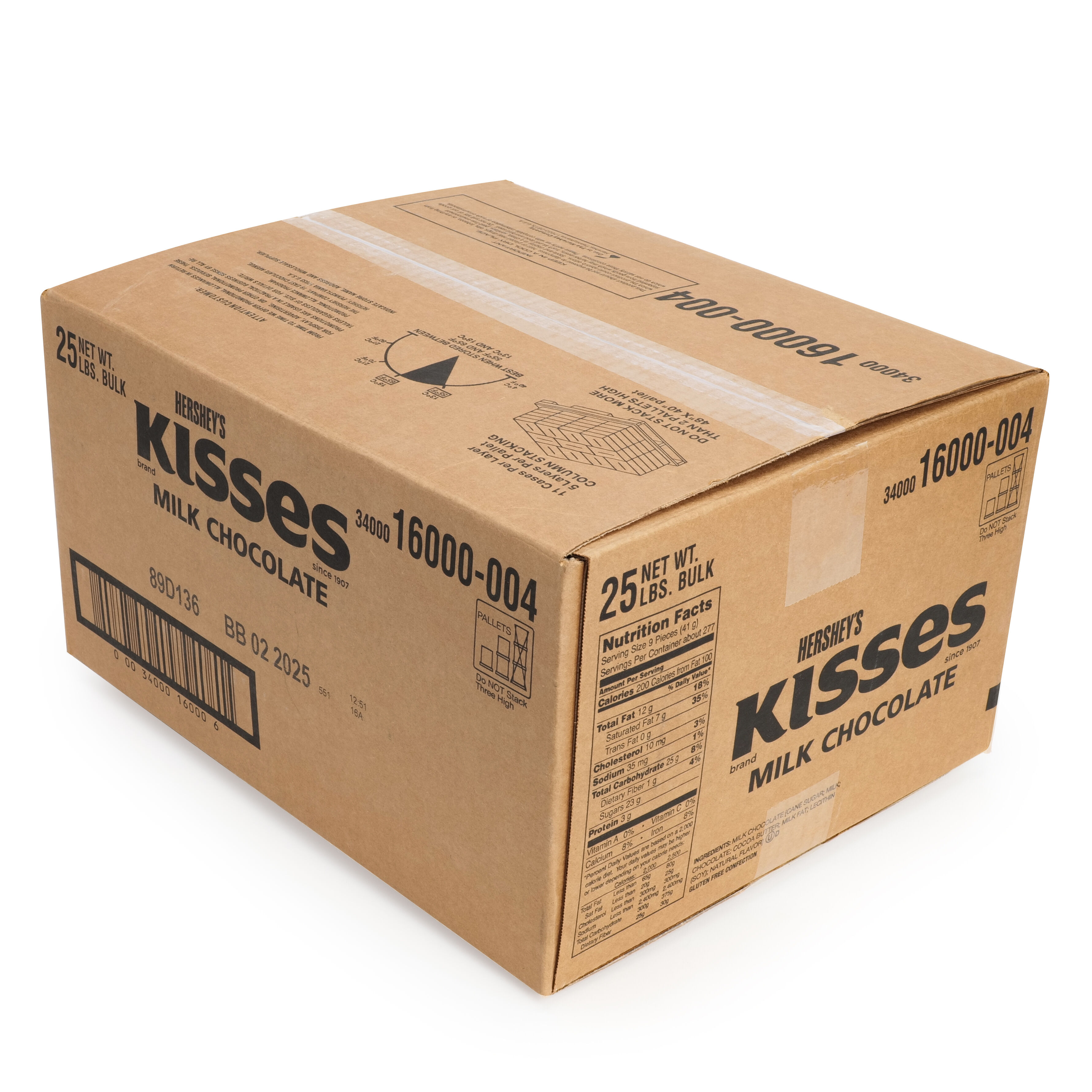 HERSHEY'S KISSES Milk Chocolates 25 lbs. Bulk Candy Box $149.99